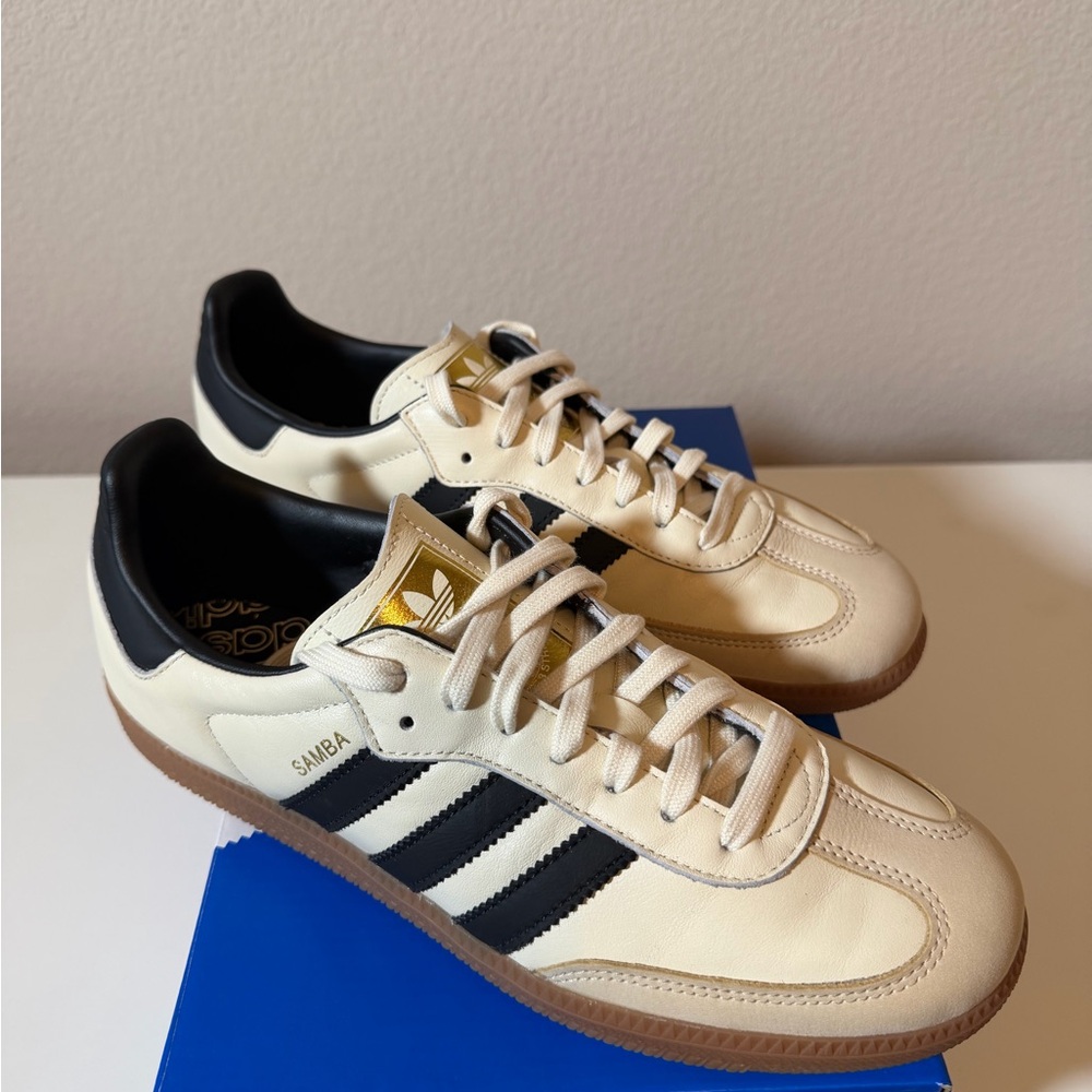 Adidas Samba OG Cream and Black Sneakers - Picture 5 of 9